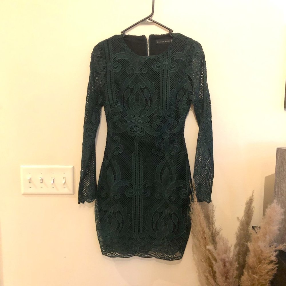 Lavish Alice Green Lace Dress
